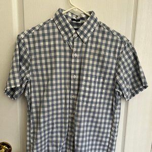 J. Crew Factory Gingham Short Sleeve Shirt Size S Slim Fit